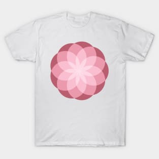 Geometric Flower of Circles (Pink) T-Shirt